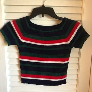 Cropped Short Sleeve Sweater